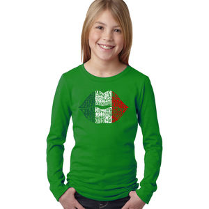 Girl's Word Art Long Sleeve - Latina Lips